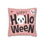 Pink Halloween Skull Design Spun Polyester Square Pillowcase with Trick or Treat Theme