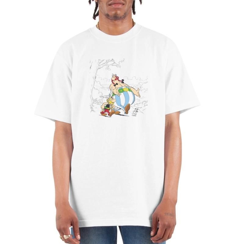 Asterix & Obelix Dogmatix Taking A Walk Unisex Oversized Heavyweight T-Shirt