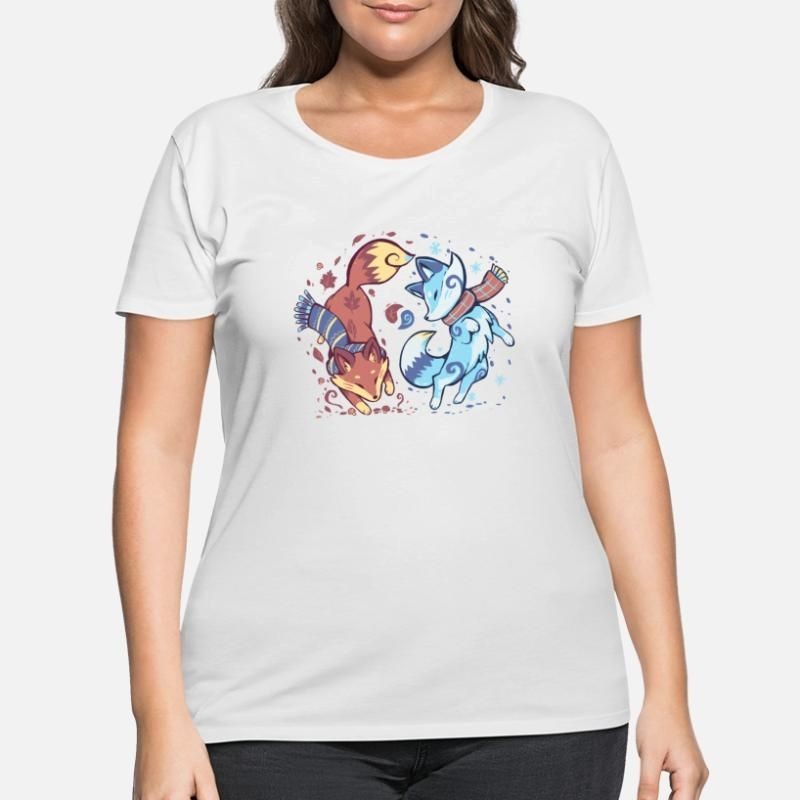 Autumn And Snow Fox Womens Plus Size T-Shirt
