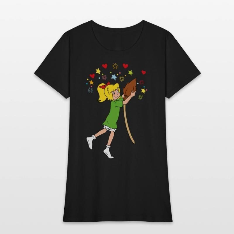 Bibi Blocksberg Dancing with Broom Womens T-Shirt