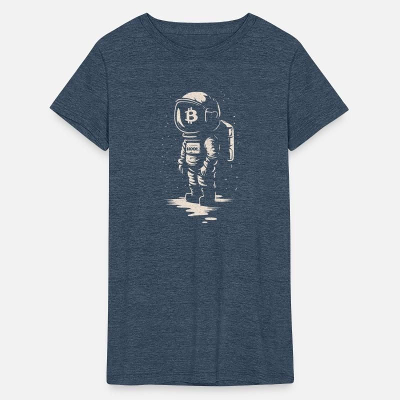 Bitcoin To The Moon Astronaut For Crypto Currency Womens Tri-Blend Organic T-Shirt