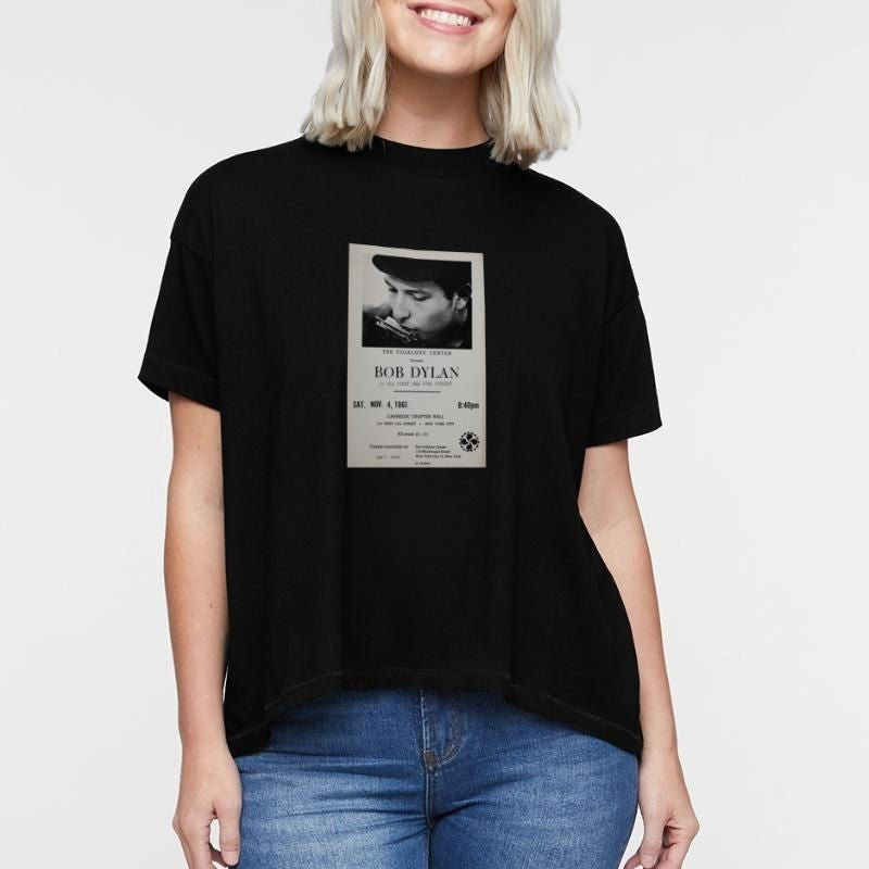 Bob Dylan 1st Live Poster Womens Hi-Lo Tee