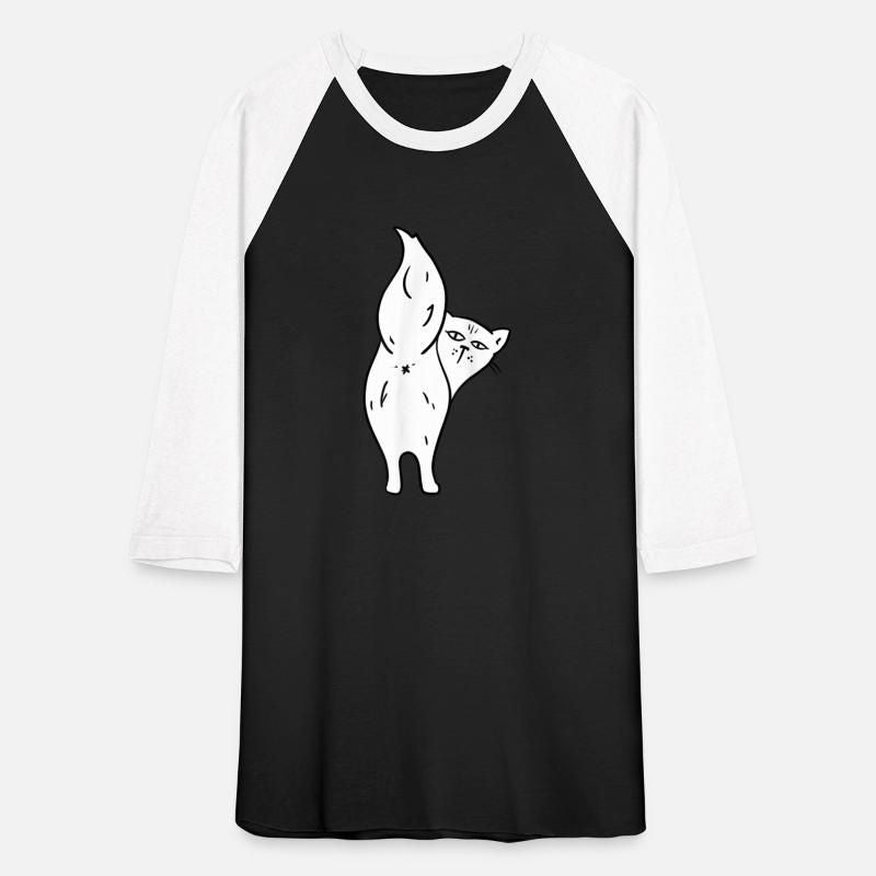 Cat Butthole Shirt Offensive Animal Butt Cat Lady Unisex Baseball T-Shirt