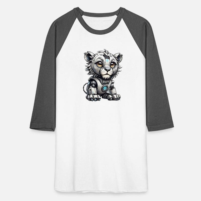 Cute Robot Lion Unisex Baseball T-Shirt