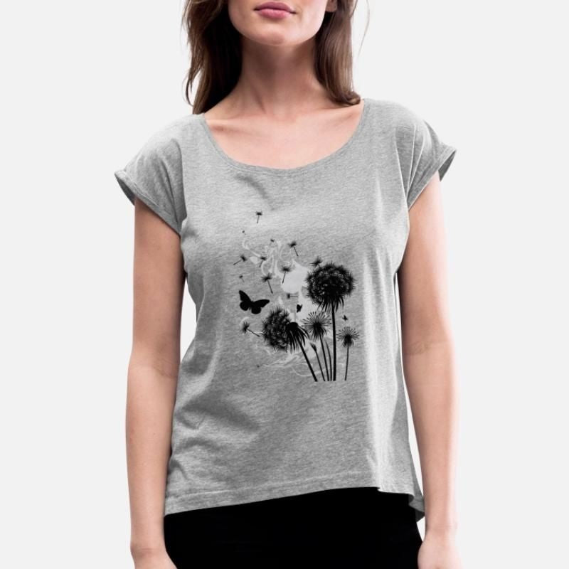 Dandelion Womens Rolled Sleeve T-Shirt