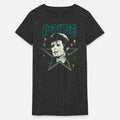 David Bowie Lettering With Portrait And Star Womens Tri-Blend Organic T-Shirt