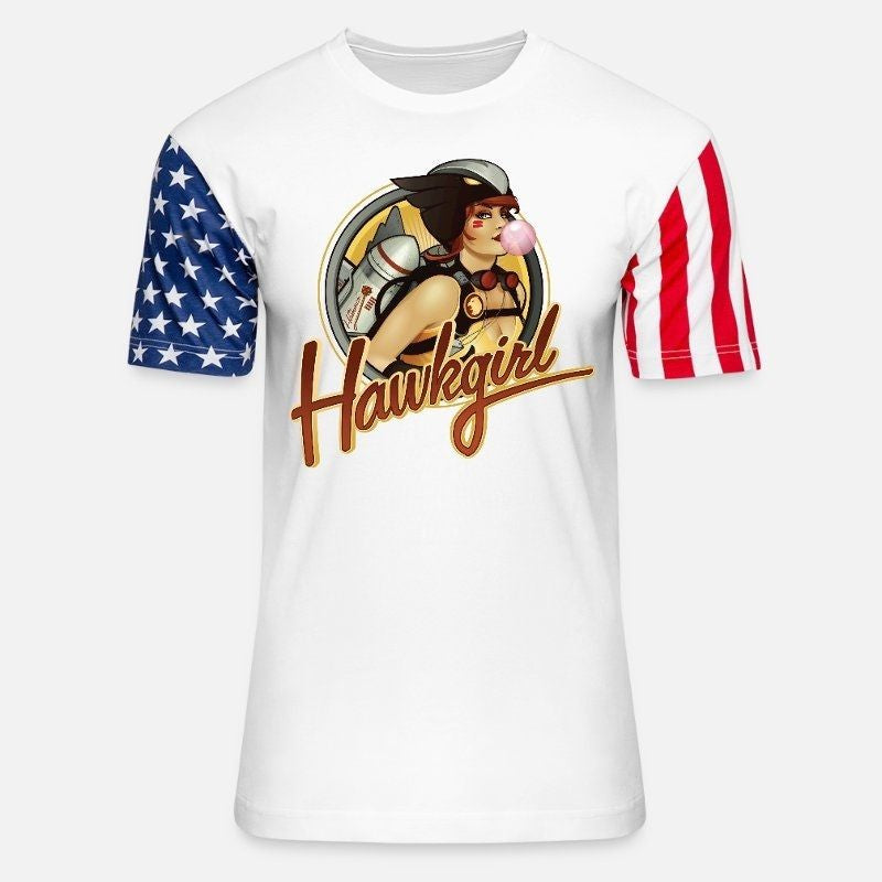 DC Comics Bombshells Hawkgirl Unisex Stars & Stripes T-Shirt