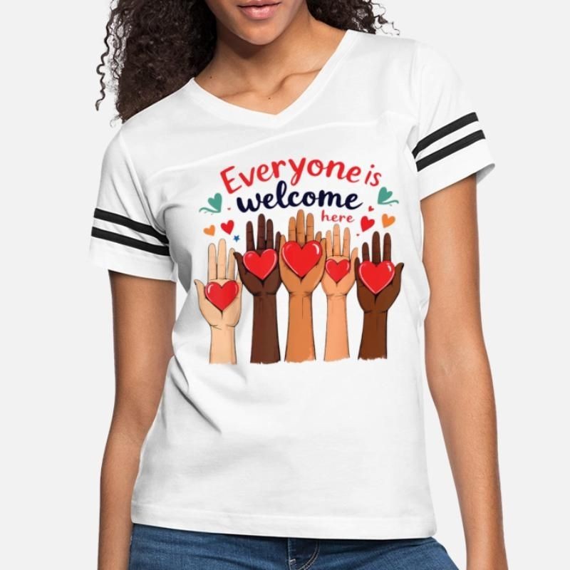 Everyone Is Welcome Here Idaho Teacher Womens Vintage Sport T-Shirt