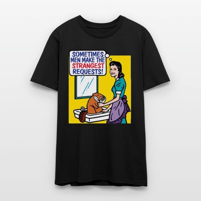 Funny shaving the beaver comic Mens Earth Positive T-Shirt