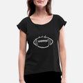 Game Day Football Game Day Vibes Football Lover Wo Womens Rolled Sleeve T-Shirt
