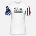 Girl Riding Alligator Unisex Stars & Stripes T-Shirt