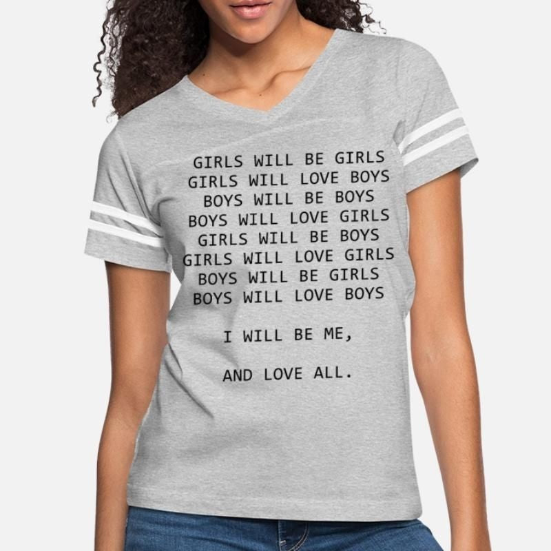 Girls will be girls girls will love boys Womens Vintage Sport T-Shirt