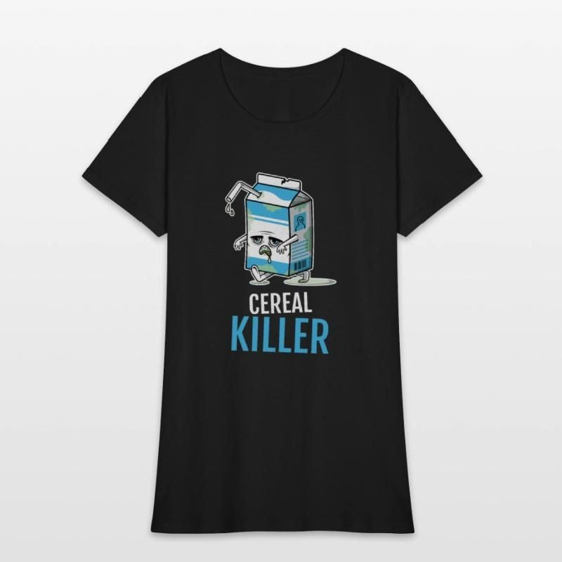 Halloween Milk Carton Zombie Cereal Killer Womens T-Shirt