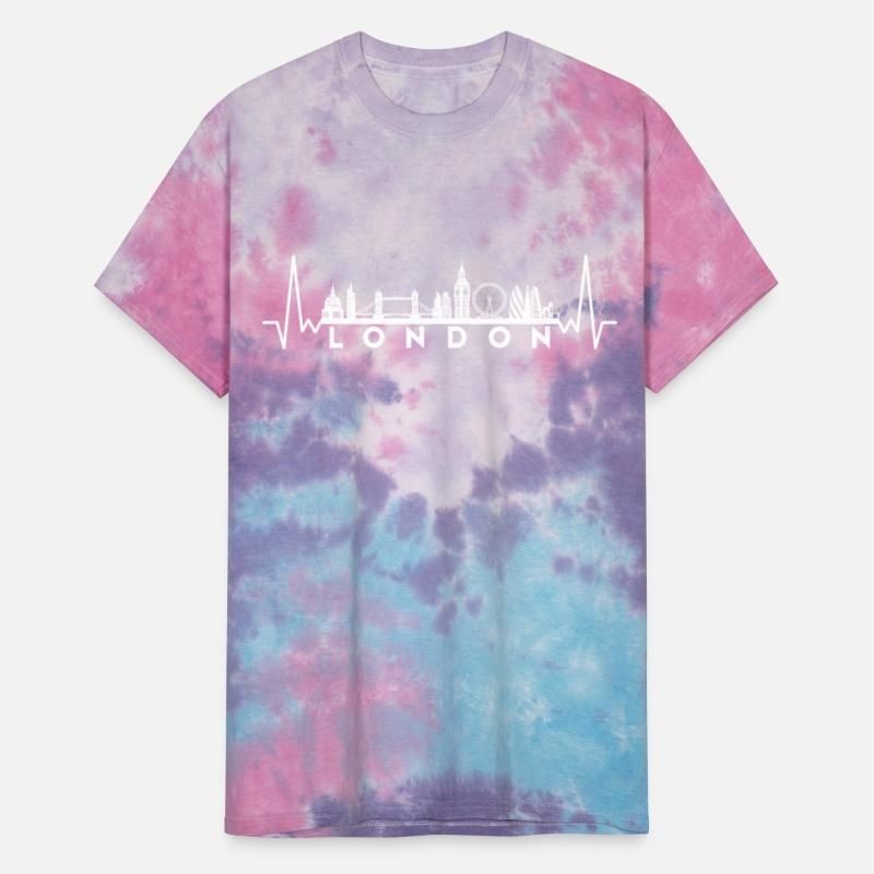 Heartbeat Skyline UK London Unisex Tie Dye T-Shirt