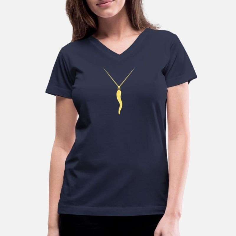 Italian Pride - Italian Horn - Its and Italian Womens V-Neck T-Shirt