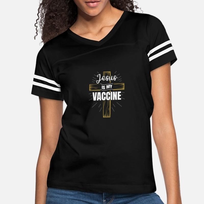 Jesus is My Vaccine Christian Womens Vintage Sport T-Shirt