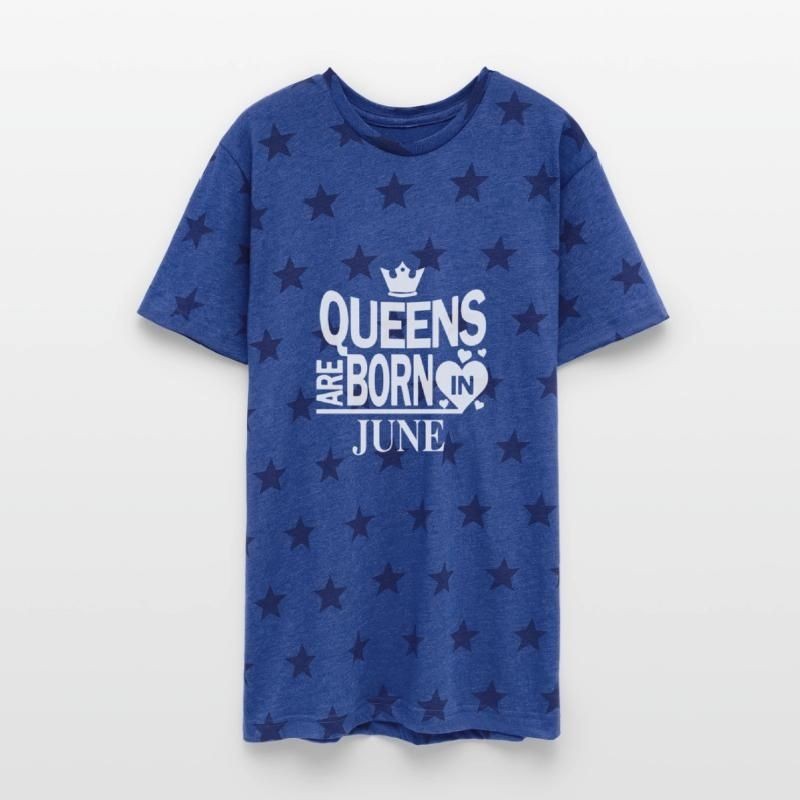June Birthday Unisex Adult Star Printed T-Shirt