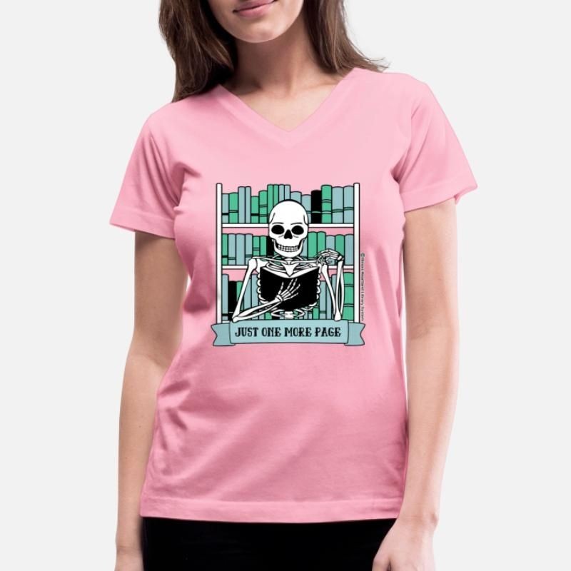 Just One More Page Womens V-Neck T-Shirt