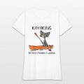 Kayaking Because Murder Is Wrong Cat Kayaking Womens T-Shirt