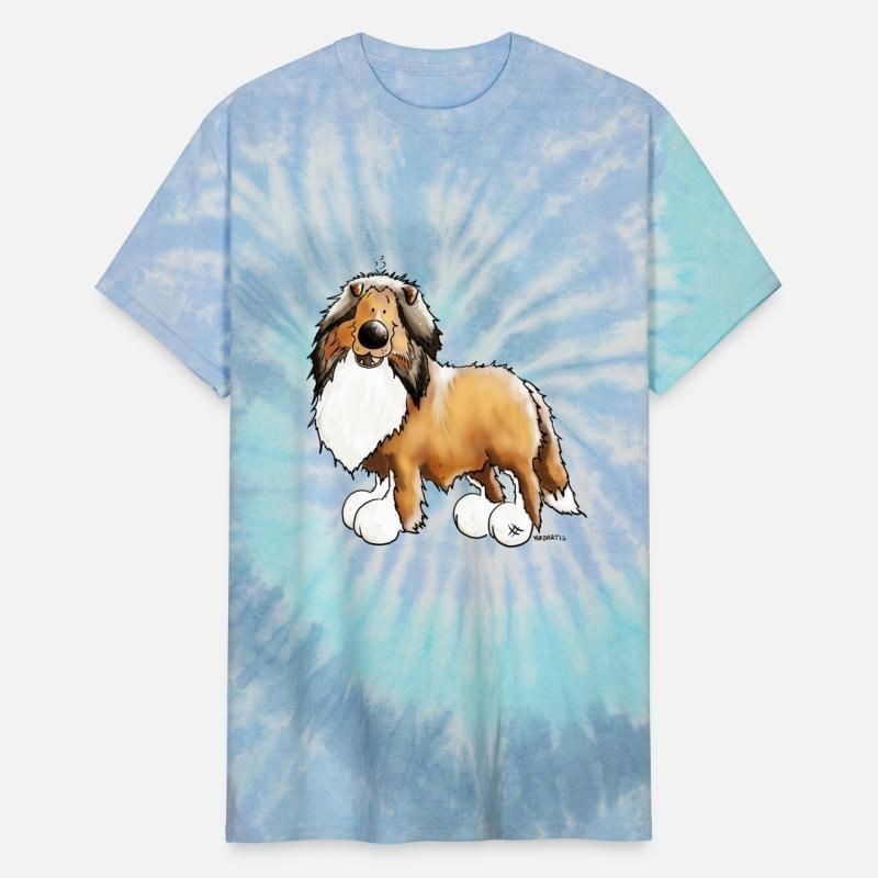 Knuffiger Collie - Rough Collie Unisex Tie Dye T-Shirt