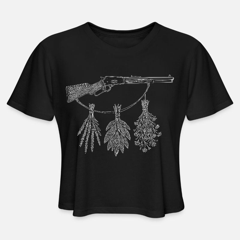 Lever Action Botanicals Womens Cropped T-Shirt