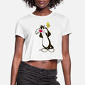 Looney Tunes Sylvester And Tweety Pose Womens Cropped T-Shirt