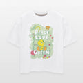 Looney Tunes Tweety Peace Love Green Design Womens Boxy Tee