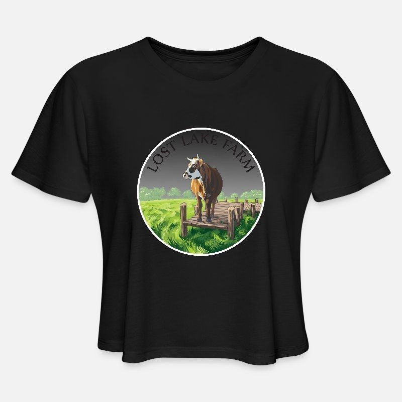 Lost Lake Farm Logo Womens Cropped T-Shirt