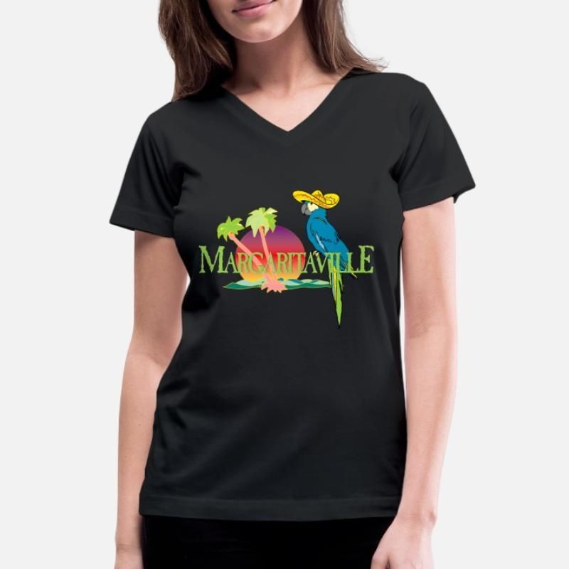 Margaritaville Parrot Womens V-Neck T-Shirt