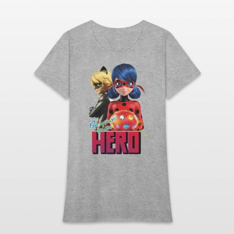Miraculous Be Your Own Hero Ladybug Cat Noir Womens T-Shirt