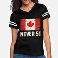 Never 51st State Canada Resistance Flag Design Womens Vintage Sport T-Shirt