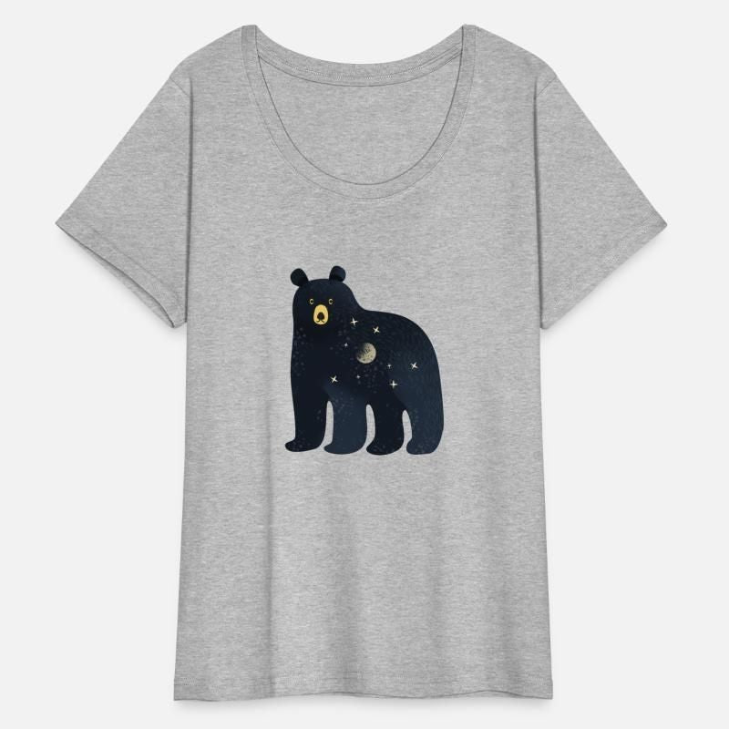 Night Sky Bear Womens Plus Size T-Shirt