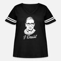 Notorious RBG - I Dissent Womens Curvy V-Neck Football Tee