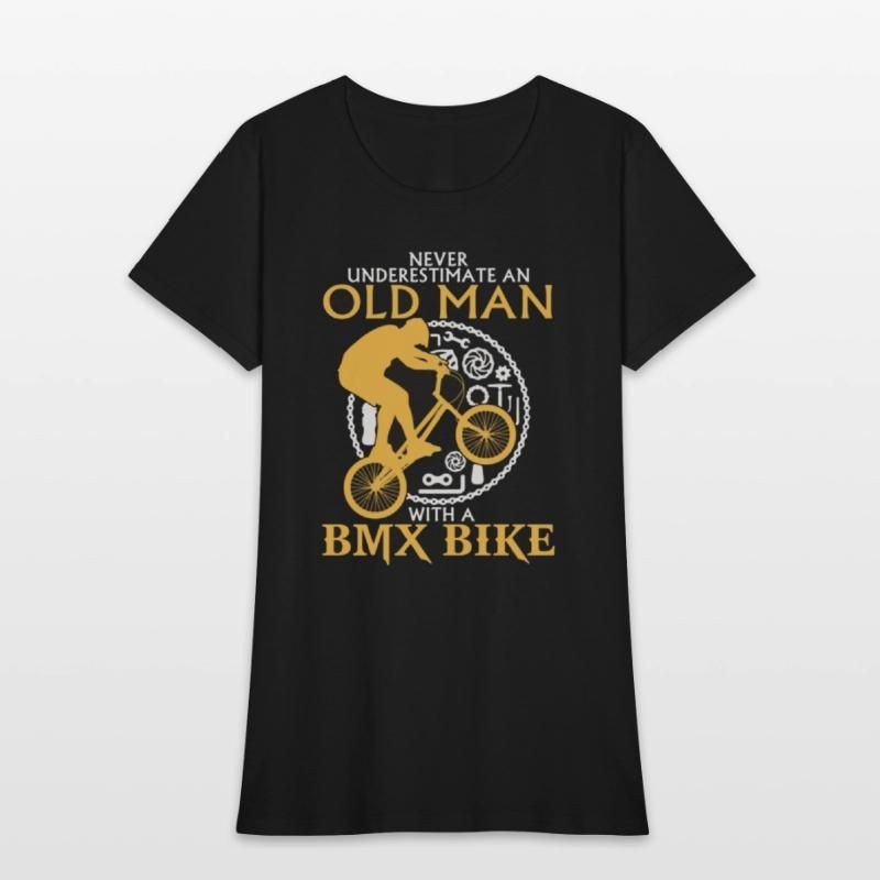 Old Man With A BMX BIKE Womens T-Shirt
