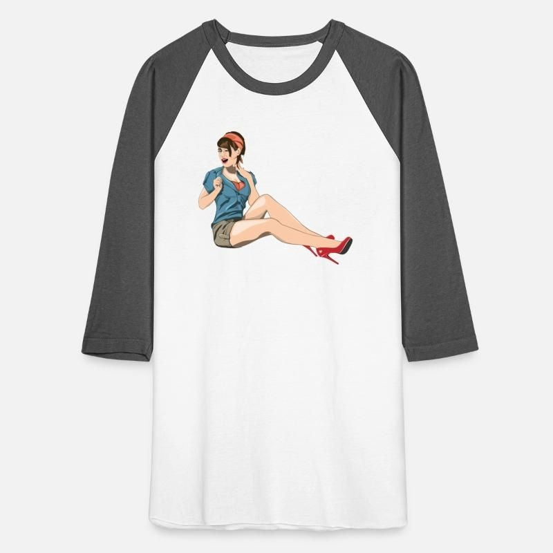 Pinup Wink Unisex Baseball T-Shirt