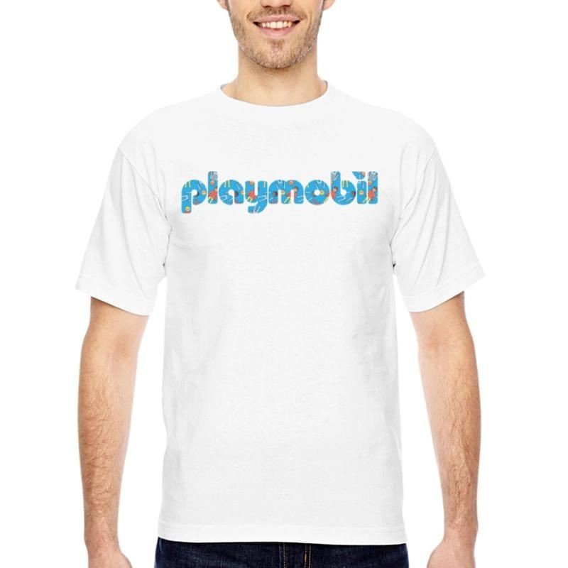 Playmobil Logo Classic Coloured Bayside Unisex Heavyweight USA Made T-Shirt