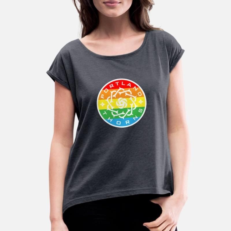 Portland Thorns Womens Rolled Sleeve T-Shirt