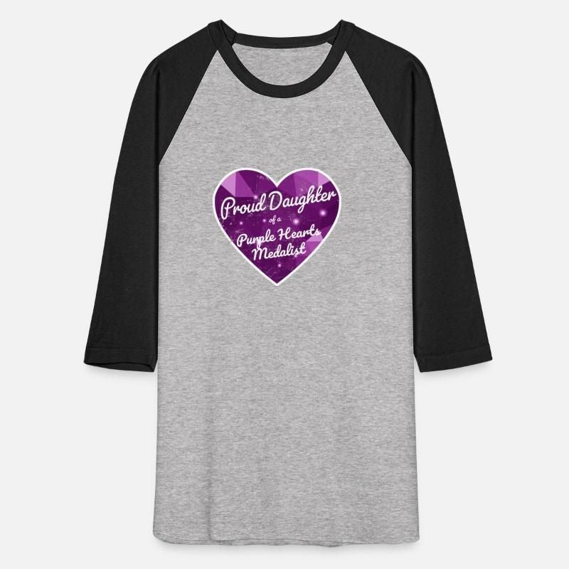 Purple Hearts War Veteran Proud Daughter Unisex Baseball T-Shirt