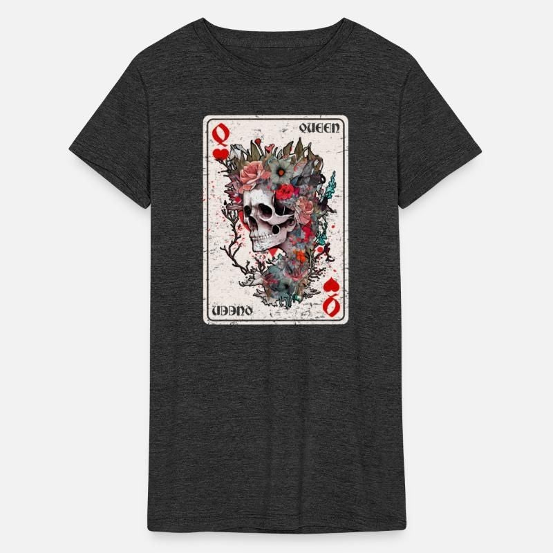 Queen of Hearts Card Game Horror Heart Queen Womens Tri-Blend Organic T-Shirt