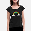Rainbow clouds | Rainbow colors men women children Womens Rolled Sleeve T-Shirt