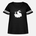 Rude Rabbits HumpingFunny Womens Curvy V-Neck Football Tee