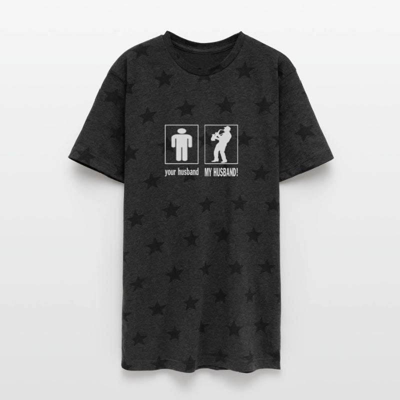 Saxophone Player - My Husband Unisex Adult Star Printed T-Shirt