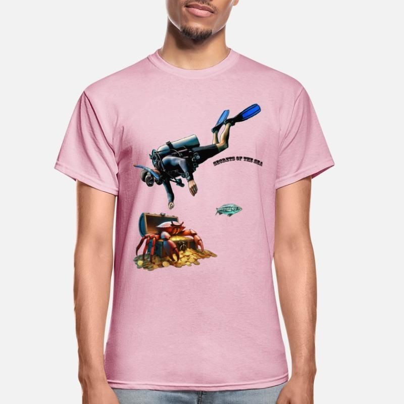 SCUBA Diver and a Treasure Chest of Gold Coins URM Gildan Ultra Cotton Adult T-Shirt