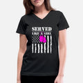 Served Like a Girl Womens V-Neck T-Shirt