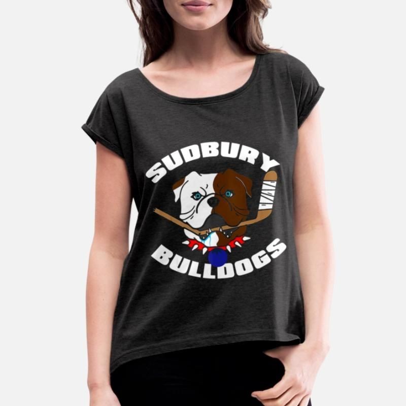 Sudbury Bulldog Womens Rolled Sleeve T-Shirt