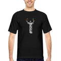 Sunglasses Jesus Flying Crypto Above Hands Bayside Unisex Heavyweight USA Made T-Shirt