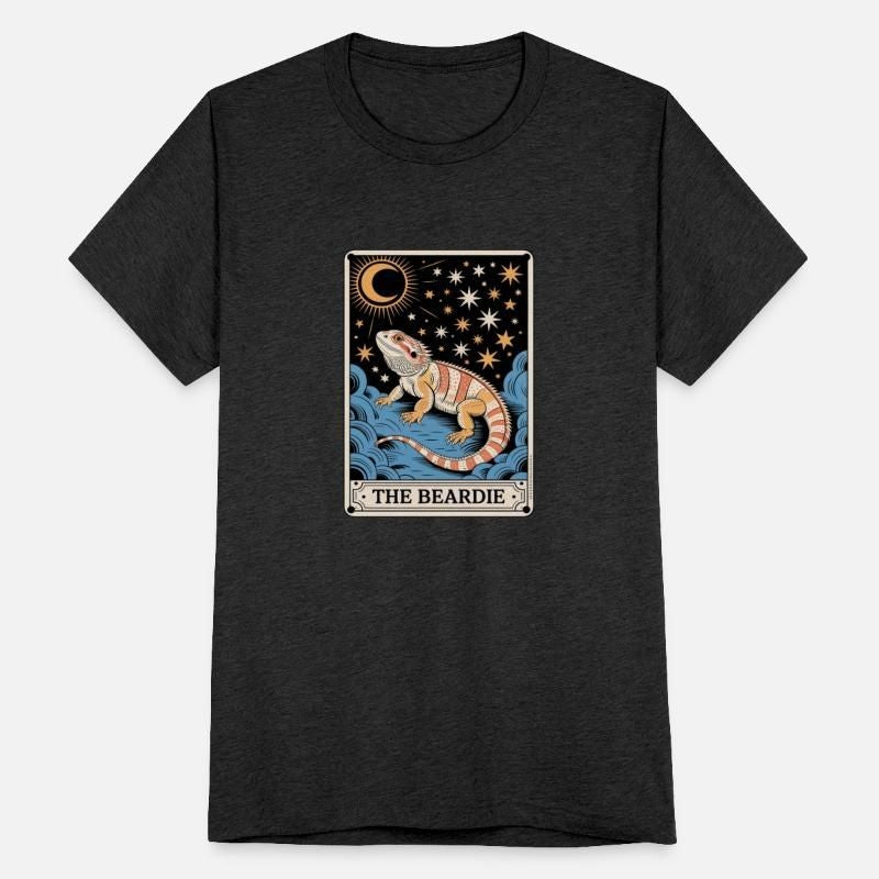 The Beardie Tarot Card Pogona Reptile Lover Unisex Tri-Blend T-Shirt