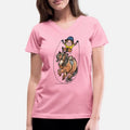 Thelwell Funny Rope Jumping Horse And Rider Womens V-Neck T-Shirt