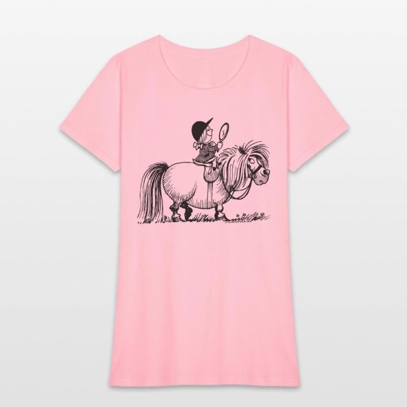 Thelwell Penelope Riding A Pony Womens T-Shirt