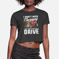 Therapy Hot Rod Classic Car Vintage Hotrod Womens Cropped T-Shirt